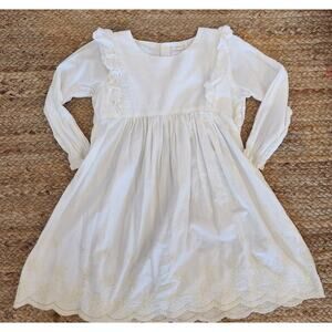 Jamie Kay Lily Girls‎ Ivory Dress Cotton Details Sz 6Y - D4